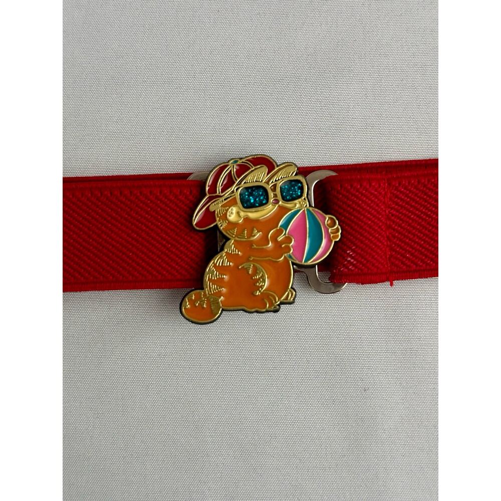 Garfield w/ sunglasses and beach ball emblem on elastic red Belt 4 pack